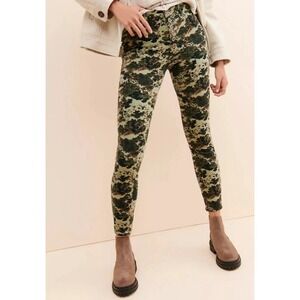 NEW Anthropologie Pilcro High-Rise Corduroy Camo Pants Size 26